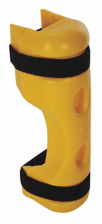 RACK SENTRY Pallet Rack Guard: Strap-On, On Upright, 3 in x 5 in x 18 in, Polymer, Yellow (MPN RSC-75). Key specifications — Brand: RACK SENTRY; Mounting Location: On Upright; Includes: (2) Straps; Color: Yellow; Material: Polymer.