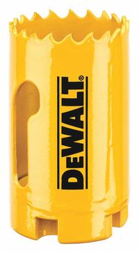 DEWALT Hole Saw: 1 3/8 in Saw Dia., 4/5 Teeth per Inch, 1 3/4 in Max. Cutting Dp, Bi-Metal (MPN DAH180022). Key specifications — attr1098070: 4/5; attr1098087: DEWALT; attr1098073: 5/8"-18.