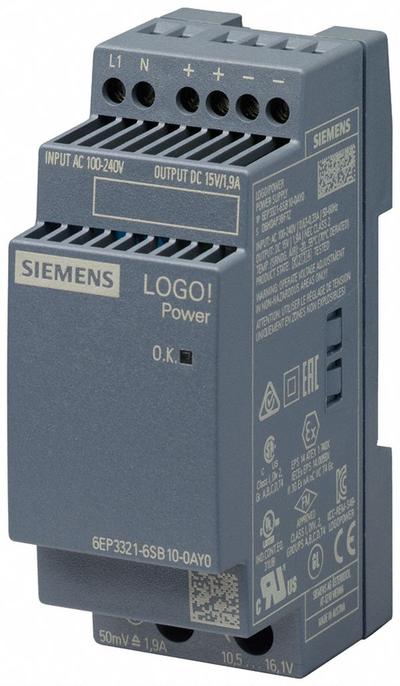 Siemens Stabilized Power Supply: DIN Rail, 28.5 W Output Power - Rated - DIN Rail Mount DC Power Supplies