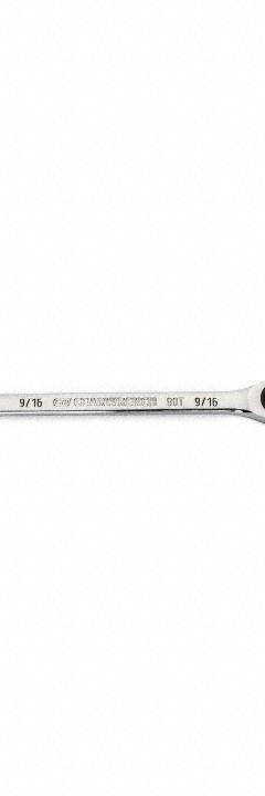 GEARWRENCH Combination Ratcheting Wrench: Alloy Steel, Full Polish Chrome, 9/16 in Head Size, Std (MPN 86946). Key specifications — attr309600: 9/16 in; attr309611: Full Polish Chrome; attr309610: Alloy Steel; attr309604: Yes; attr309612: No; attr309613: No; attr309615: No; attr324932: GEARWRENCH.
