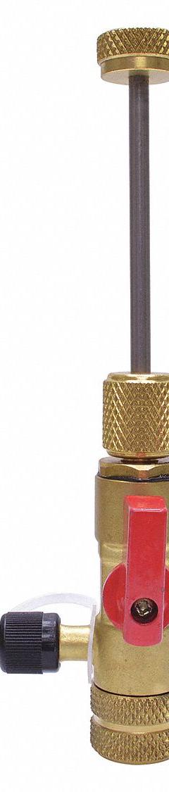 UNIWELD Valve Core Remover: 6 3/4 in Lg, Brass/Stainless Steel, 5/16 in Female UNF Right-Hand (MPN MECT516). Key specifications — Application: Vacuum Pumps; Includes: Extractor Rod; Product Type: Valve Core Remover; Brand: UNIWELD; Body Material: Brass; Manufacturer Part Number: MECT516.