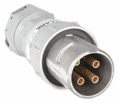 HUBBELL Pin and Sleeve Plug: Gray, 250V DC/600V AC, Three Phase, 60 A, 3 Pole - Hazardous Location Plugs