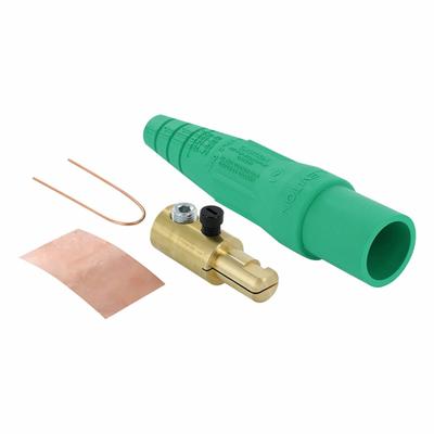 LEVITON Single Pole Inline: Male, Green, 600V AC/600V DC, 400 A, Single Set Screw Termination - Plugs with Set Screw Terminations