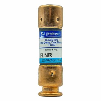 LITTELFUSE Fuse: Class RK5, FLNR Series, Time-Delay, 300 mA, 250 V AC, 125 V DC - Time-Delay Cylindrical Fuses