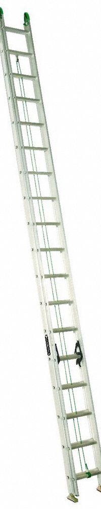 LOUISVILLE LADDER Extension Ladder: 40 ft Ladder Size, Aluminum, 225 lb Load Capacity, 80 lb Wt (MPN AE4240PG). Key specifications — Color: Silver; Brand: LOUISVILLE LADDER; Included Features: Rope and Pulley; Removable Fly: Fixed.
