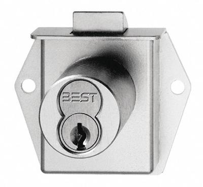 BEST Deadbolt Lock: Coreless, Vertical, Diamond, 2 1/8 in Body Ht, 1 7/8 in Body Wd - Latchbolt Cabinet & Drawer Locks with Interchangeable Cores