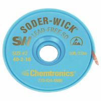 CHEMTRONICS Desoldering Wick: Rosin Flux, # 2, 0.06 in, 10 ft, Yellow, ESD-Safe (MPN 40-2-10). Key specifications — Color: Yellow; Brand: CHEMTRONICS; Manufacturer Part Number: 40-2-10.