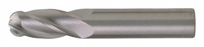 CLEVELAND Ball End Mill: Carbide, TiAlN Coated, 4 Flute, 1/32" Mill Dia, 3/32" LOC - General Purpose Carbide Ball End Mills