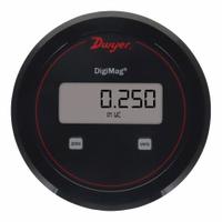 DWYER Digital Pressure Transmitter: Digital, 0 in wc to 0.5 in wc, Screw Terminals, 5 in Dia, 4X (MPN DM-003). Key specifications — Brand: DWYER; Display Type: Digital; Accuracy: ±1.00% of Full Scale; Manufacturer Part Number: DM-003; Series: Series DM; Housing Material: Plastic; IP Rating: IP66; Process Connection Type: Hose Barb.