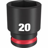 MILWAUKEE Standard Impact Socket: 3/8 in Drive Size, Metric, 20 mm Socket Size, 6-Point, Std (MPN 49-66-6737). Key specifications — attr1215501: MILWAUKEE; attr1215515: Black Phosphate; attr1215518: 20 mm.