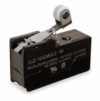 OMRON Snap Action Switch: Hinge Roller Lever Actuator, 3NO/3NC, Screw (MPN DZ-10GW22-1B6). Key specifications — AC Contact Rating: 2 A @ 480 V; Electrical Connection: Screw; Series: DZ; Brand: OMRON.