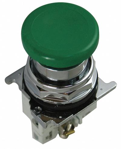 EATON Mushroom Head Push Button: Non-Illuminated, Mushroom Head Profile, Metallic - Mushroom-Head Push Buttons
