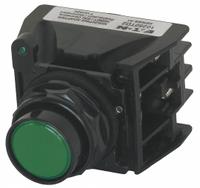 EATON Hazardous Location Push Button: 30 mm, Metallic, Flush Profile, 1NO/1NC (MPN E34EX706G). Key specifications — Manufacturer Part Number: E34EX706G; Product Type: Push Button Operators; Series: E34; Brand: EATON; AC Contact Rating: 10 A @ 600 V; Action: Momentary; DC Contact Rating: 2.5 A @ 250 V; Operator Illumination: Non-Illuminated.