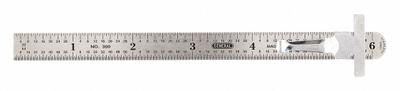 GENERAL TOOLS Steel Rule: 300/1, 6 in, 1/64 in, Black, Flex, Etched Graduation Mark, Polished - Steel Rulers