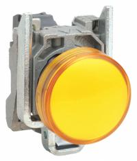 SCHNEIDER ELECTRIC Pilot Light: 22 mm Panel Mounting Size, Orange, LED, XB4 Series (MPN XB4BVG5). Key specifications — Series: XB4; Brand: SCHNEIDER; Includes Push-To-Test: No Push-To-Test Included.