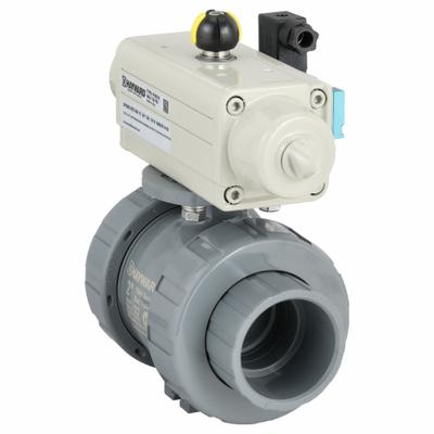 HAYWARD FLOW CONTROL Pneumatically Actuated Two-Way Ball Valve: 2 in, CPVC - CPVC Pneumatically-Actuated Ball Valves