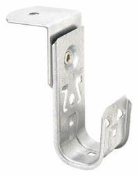 B-LINE BY EATON J-Hook: Screw-On with Locking Latch, 1 1/4 in Max. Bundle Dia., Galvanized Steel (MPN BCH21-RB). Key specifications — Material: Galvanized Steel; Mounting: Horizontal Mount; Includes Locking Latch: Yes; Color: Silver; Brand: B-LINE BY EATON; Mounting Location: Threaded Rod; Mounting & Attachment (subhead): Screw-On with Locking Latch.