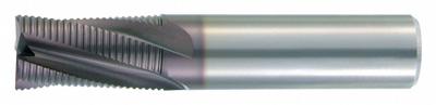 WIDIA HANITA Roughing End Mill: Carbide, TiCN Coated, 4 Flute, Fine Pitch, 1/2" Mill Dia - Corner-Chamfer Carbide Roughing End Mills for Steel & Cast Iron
