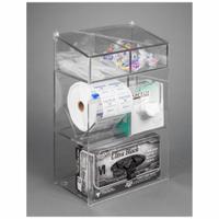 Benchtop Deluxe Organizer: 11 in Overall Wd, 16 5/8 in Overall Ht, 11 in Overall Lg, PETG, Clear (MPN GBKIMPARBIN). Key specifications — Material: PETG; Mounting Location: Benchtop; Color: Clear; Product Type: Lab Organizer; Total Holding Capacity: Conical Tubes; Brand: POLTEX.