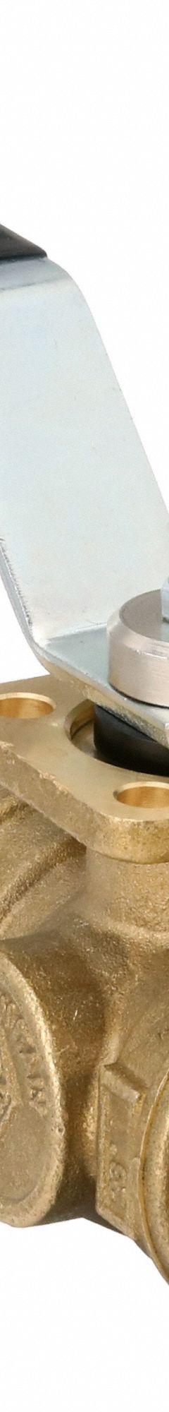 BONOMI Manual Three-Way Ball Valve: 3/4 in, Brass, L Flow, FNPT x FNPT x FNPT, Std Port Ball Port (MPN 365N-3/4"). Key specifications — Brand: BONOMI; Handle: Lever.