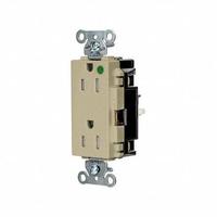 HUBBELL Receptacle: Hospital Grade, Decorator Duplex, 5-15R, Ivory, 125V AC, 15 A, 2 Pole / 3 Wire (MPN HBL2172STITR)
