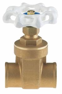 MILWAUKEE VALVE Gate Valve: 2 in, Brass, Non-Rising, Sweat x Sweat, 200 psi CWP, Wheel, Solid Wedge (MPN UP668 2"). Key specifications — Bonnet Material: Brass; Brand: MILWAUKEE VALVE; Wedge Material: Forged Brass.