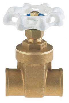 MILWAUKEE VALVE Gate Valve: 2 in, Brass, Non-Rising, Sweat x Sweat, 200 psi CWP, Wheel, Solid Wedge (MPN UP668 2"). Key specifications — Bonnet Material: Brass; Brand: MILWAUKEE VALVE; Wedge Material: Forged Brass.