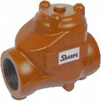 SHARPE Check Valve: Swing, 2-Way, Inline Valve Body, 1 in Pipe Size, FNPSM x FNPSM, Carbon Steel (MPN 4353013700). Key specifications — Brand: SHARPE.