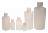 NALGENE Sampling Bottle: HDPE, 1 fl oz, 30 mL, Natural, 20-415 Screw Closure Size, Closure Included (MPN PLA-03149). Key specifications — Body Color: Natural; Closure Attached: Attached; Brand: NALGENE; Pre-Cleaned: None; Closure Included: Yes.