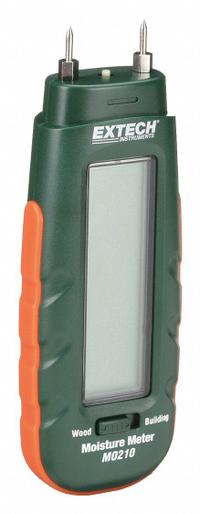EXTECH Moisture Meter: Digital, LCD, Pin, Protective Cap/Repl Pins, ±0.1% Moisture Content Accuracy (MPN MO210). Key specifications — attr999354: Digital; attr999347: Wood; attr999350: LCD; attr999383: ±0.1%; attr999345: EXTECH.