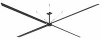 HUNTER INDUSTRIAL Ceiling Fan: 197,067 cfm Airflow, 24 ft Blade Dia, Variable Speeds, 480V AC, ECO (MPN E24-43P-IP-LG). Key specifications — Voltage: 480V AC; Light Kit: No; Series: ECO; Number of Speeds: Variable; Phase: Three; Current: 3 A; Brand: HUNTER INDUSTRIAL.