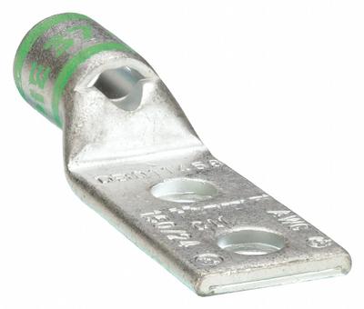 APPROVED VENDOR Compression Lug: For 1 AWG, Stranded Wire, 3/8 in Stud Size, Std - Two-Hole Compression Lugs