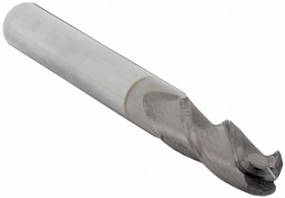 APPROVED VENDOR Ball End Mill: Carbide, TiCN Coated, 3 Flute, 7/16" Mill Dia, 1" LOC - General Purpose Carbide Ball End Mills