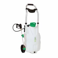 FLOWZONE Cordless Cart Sprayer: Spot, 9 gal Tank, Poly Tank, 30 ft Max Spray Distance, 115 psi (MPN FZVABN-2.5). Key specifications — Brand: FLOWZONE; Chemical Compatibility: Bleach and Disinfectant; Tank Material: Poly.