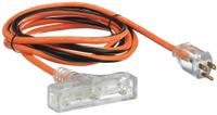 APPROVED VENDOR Extension Cord: Outdoor Use, 10 ft Lg, 3 Outlets, 5-15P, 14/3, SJTW, Black/Orange (MPN 1FD64). Key specifications — Brand: APPROVED VENDOR; Temperature Rating: -40° to 167°F; NEMA Plug Configuration: 5-15P.
