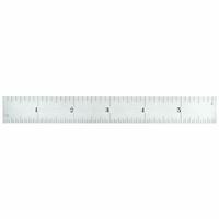 STARRETT Steel Rule, Spring Tempered: C604R-6, 6 in, 0.05 in Thick, 1/64 in, Chrome, Black, Rigid. Key specifications — attr939978: 1/64 in; attr934745: STARRETT; attr944509: Chrome; attr939993: Decimal; attr986193: Etched.
