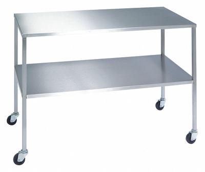 LAKESIDE Instrument Table W Shelf,SS,72 X 24: Fixed Ht, Stainless Steel - Stainless-Steel-Top Mobile Worktables