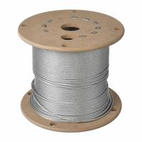 LEXCO CABLE Wire Rope: Stainless Steel, 7 x 7, 184 lb Working Load Limit, 500 ft Overall Lg, Silver (MPN 3327SSAC). Key specifications — End Type: Plain; Brand: LEXCO CABLE.