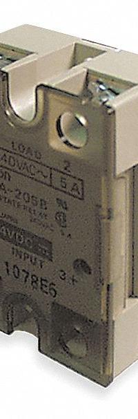 OMRON Solid State Relay: Surface Mounted, 50 A Max Output Current, Photocoupler, AC Output (MPN G3NA-650B-AC100-240). Key specifications — Brand: OMRON; Current Type: AC; Electrical Connection: Screw Clamp; Finger Safe: Yes; Input Current: 17.4 to 35 A; Maximum Output Current without Heat Sink: 6 A; Mounting Style: Surface; Output Voltage: 400 to 600V AC.