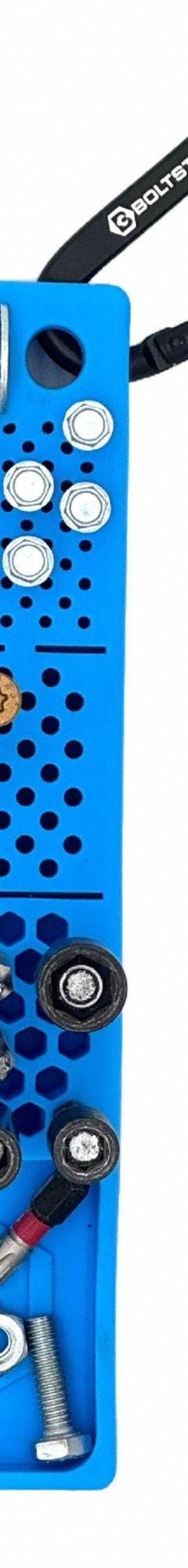 BOLTSTER Silicone Fastener Organizer: Blue, 2 in Overall Wd, 8 in Overall Lg, Silicone (MPN BTS-100004B). Key specifications — Material: Silicone; Brand: BOLTSTER; Color: Blue; Product Type: Tool Tray.