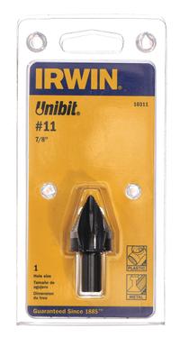 IRWIN Step Drill Bit: 1-1/8", Black Oxide HSS, 3-Flats Shank (MPN 10313ZR). Key specifications — attr1234936: Not Impact Rated.