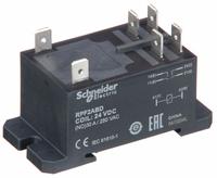 SCHNEIDER Enclosed Power Relay: DIN-Rail & Surface Mounted, 30 A Current Rating, 24V DC, DPST-NO (MPN RPF2ABD). Key specifications — attr211321: SCHNEIDER; attr864598: Square; attr864602: DIN Rail & Top Flange; attr864634: 1/4 in Tab Terminal; attr864642: RPF2ABD; attr869492: 30 A at 77V AC (NO UL); attr934629: Harmony™ RPF Power Series.