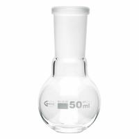 APPROVED VENDOR Boiling Flask: 50 mL, Colorless, Round, 24/40 Compatible with Stopper Size (MPN FRB057-50). Key specifications — Shape: Round; Body Color: Colorless; Brand: APPROVED VENDOR; Compatible with Stopper Size: 24/40; USP Specification: Type I.
