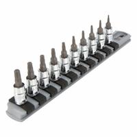 TEKTON Socket Set: 1 - 25 Pieces, 1/4 in Drive Size, 10 Pieces, T6 to T30 Tip Size Range, Torx (MPN SHB90103). Key specifications — attr1216280: Fixed Insert; attr1216283: TEKTON; attr1225718: T6 to T30; attr1227491: 1/4 in.