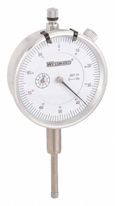 WESTWARD Dial Indicator - Lug Back: Inch, Mechanical, 0.001 in Accuracy - Continuous Reading Back Lug Dial Indicators