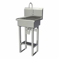 SANI-LAV Wash Station: 43 1/2 in Overall Ht, 17 in Bowl Lg, 7 in Bowl Dp, 0.5 gpm Flow Rate, 16 ga (MPN 725FK2.5). Key specifications — Includes Side Splash: Side Splash Not Included; Brand: SANI-LAV.