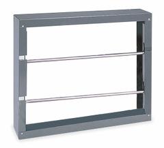 DURHAM MFG Wire Spool Rack: 2 Spindles, 26 in x 5 7/8 in x 21 9/16 in, For 10 in Max Spool Dia (MPN 384-95). Key specifications — Adjustment Type: Removable Rod; Brand: DURHAM MFG; Color: Gray; Material: Steel; Includes Mounting Hardware: Yes; Finish: Powder Coated; For Maximum Spool Diameter: 10 in.
