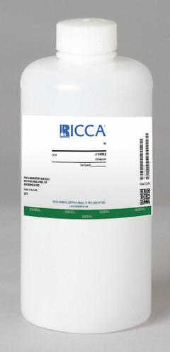 RICCA CHEMICAL Buffer - pH 10.00: Lab, 500 mL Volume, Liquid, pH 9.99 to 10.01, Plastic, Bottle, 1 (MPN R1600000-500A). Key specifications — Brand: RICCA CHEMICAL; CAS Number: 7732-18-5; Chemical Family Type: Buffer; Chemical Grade: Lab; Concentration: pH 9.99 to 10.01; Container Material: Plastic; Container Type: Bottle; Form: Liquid.