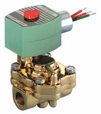 REDHAT Solenoid Valve: 2-Way, Normally Open, 3/4 in Pipe Size, 120V AC, Diaphragm and Piston (MPN 8220G095). Key specifications — Coil Enclosure: Without Junction Box; Pipe Size: 3/4 in; Voltage: 120V AC; Brand: REDHAT.