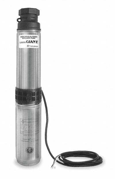 LITTLE GIANT Effluent Pump: 1/2 hp, 115V AC, Single Phase, 150 ft Max. Head - High-Head Filtered Effluent Pump